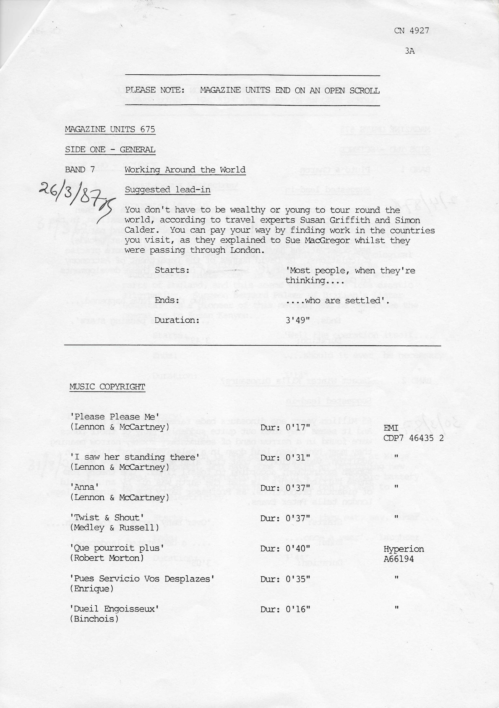 Inserts from CN 4927